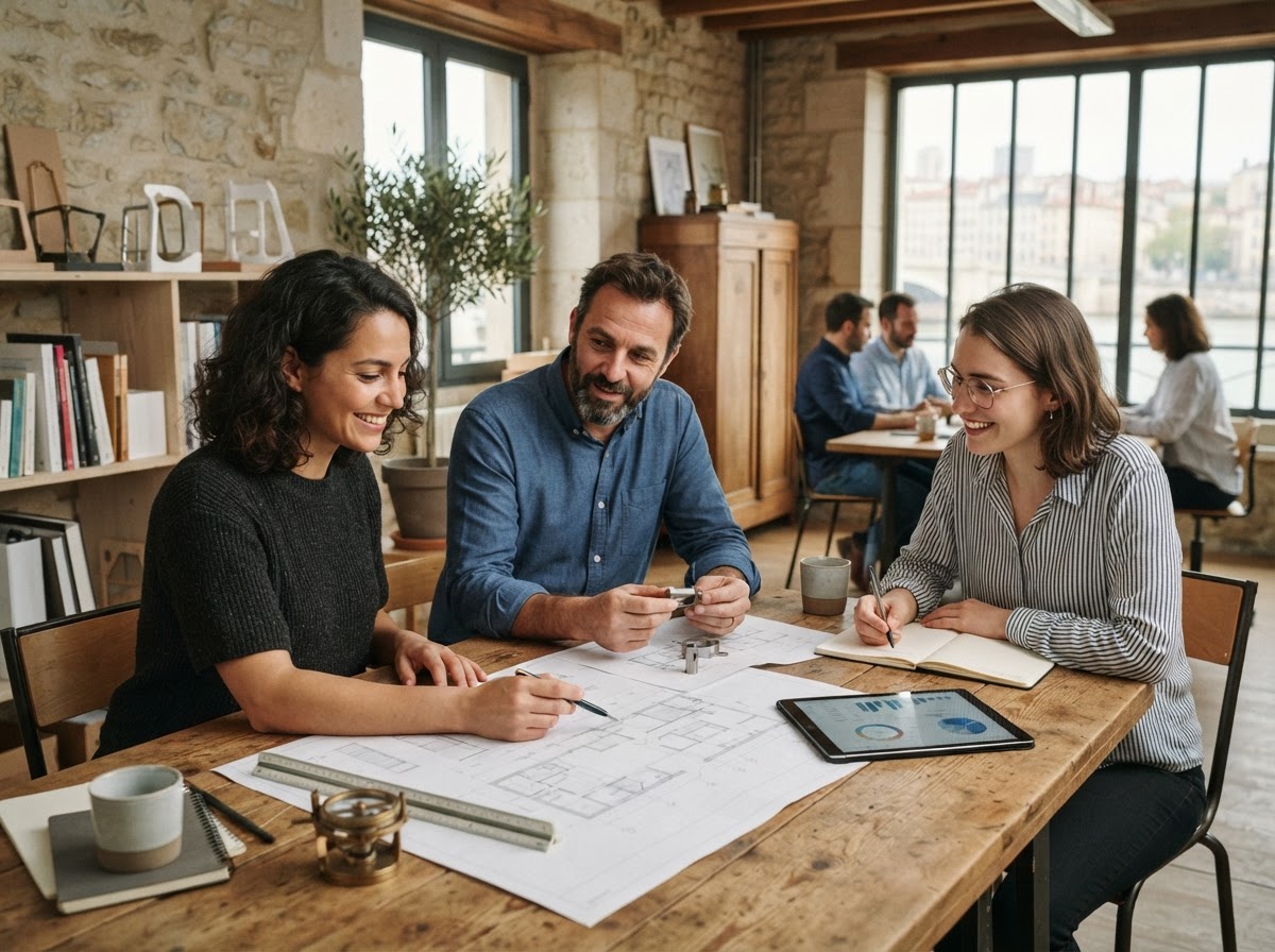 Sereine Chainance — professionnel consultant une analyse de marché depuis un espace de travail à distance